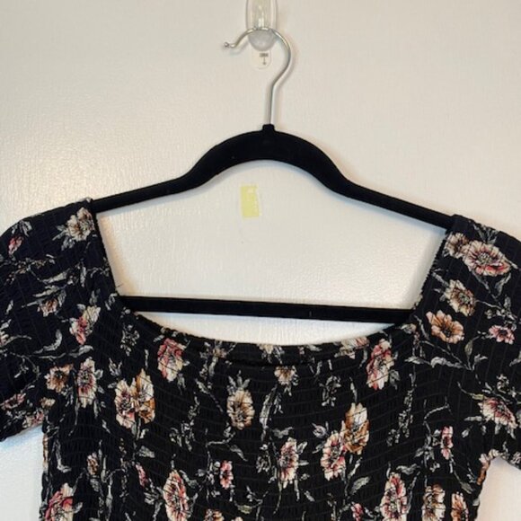 Xhilaration black and floral short sleeve Pants jumpsuit - Picture 8 of 11